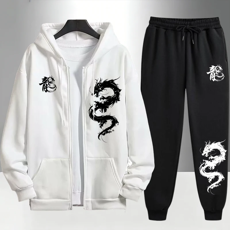 Men'S Fashion Usa - Chinese Dragon Print Tracksuit for Men
