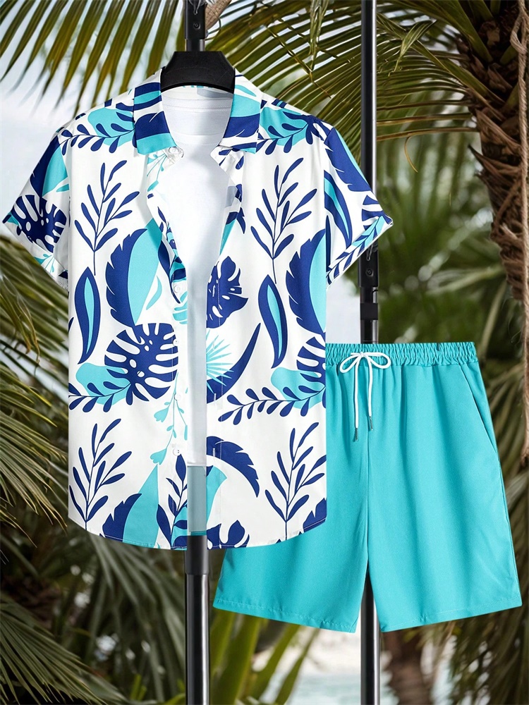 Men'S Fashion Usa - Men's Short-sleeved Shirt Set Artistic And