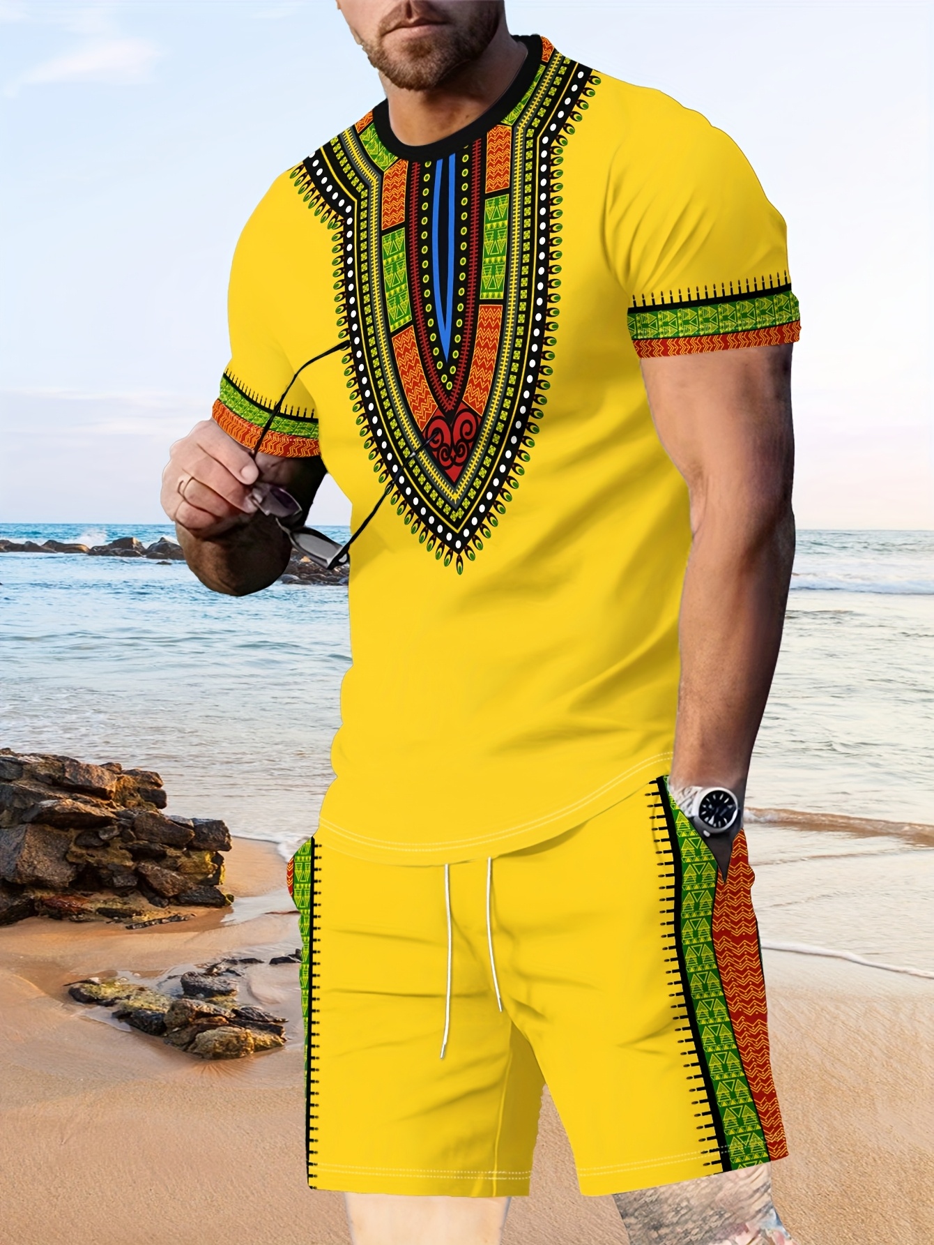 Men'S Fashion Oversized T Shirt - New Men's Suits African Dashiki Paisley