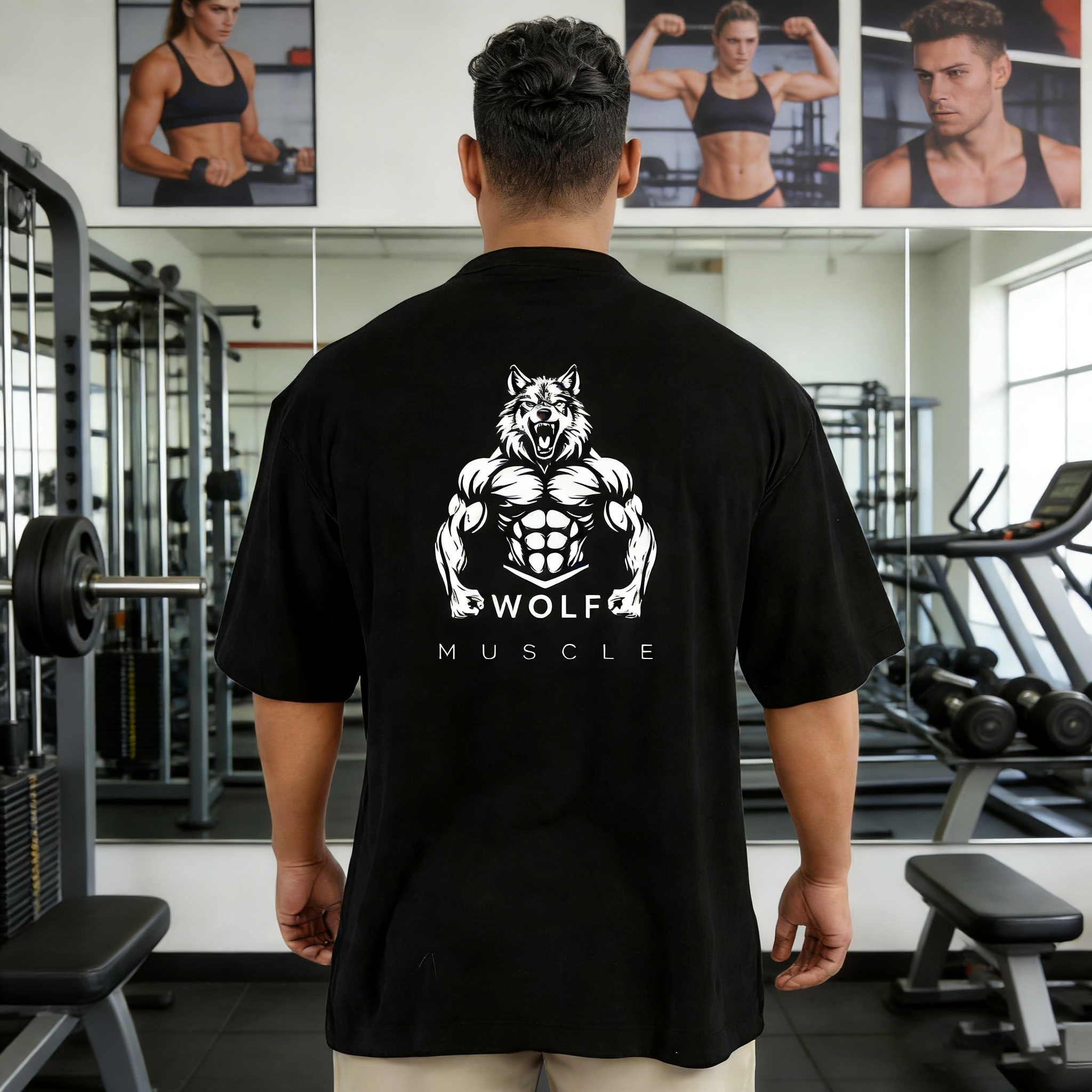 Muscle Tee Workout - Wolf Muscle Gym T Shirt Men