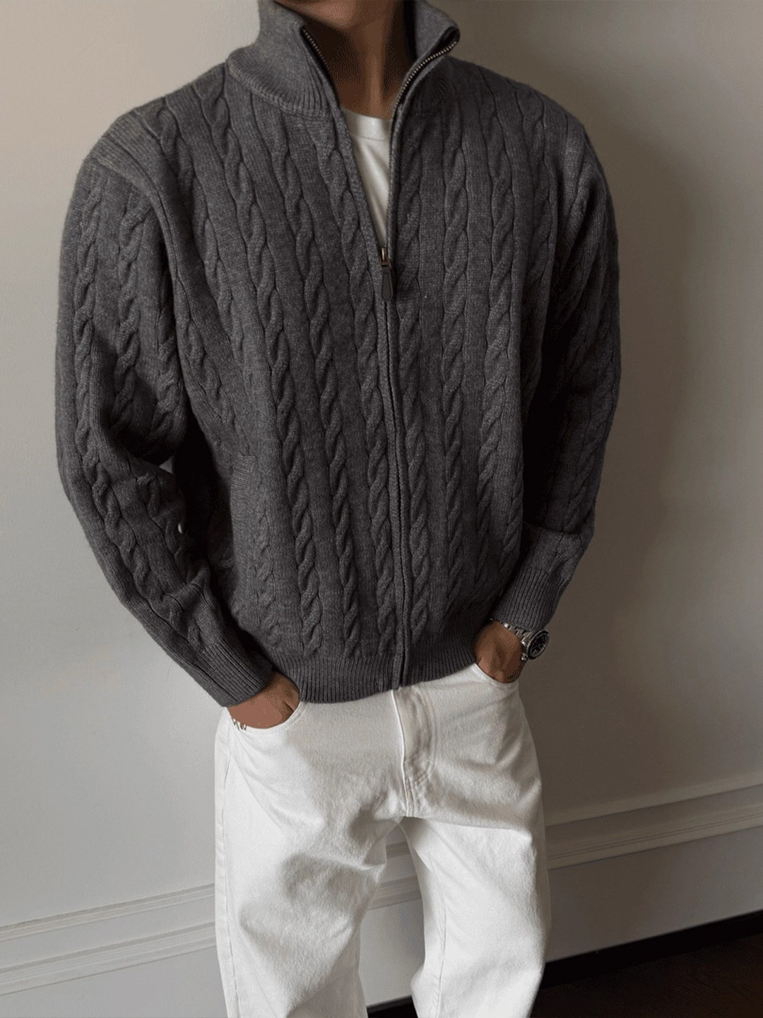 Fur Collar Pullovers Anime Men – Mens Fashion Style Images recenzja i cena