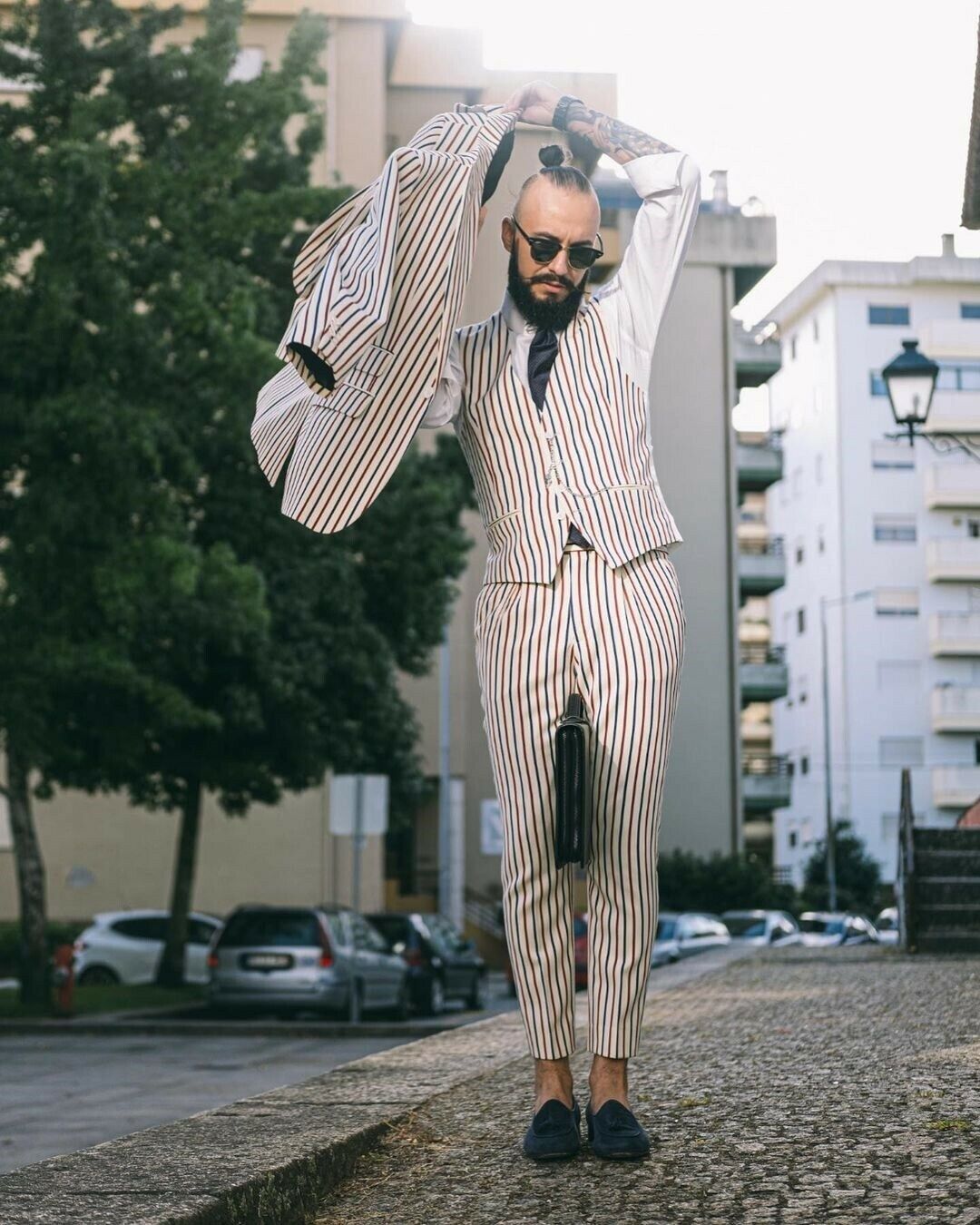 Fashion 3 Pieces Pinstripe Men – Mens Fashion Trajes recenzja i cena