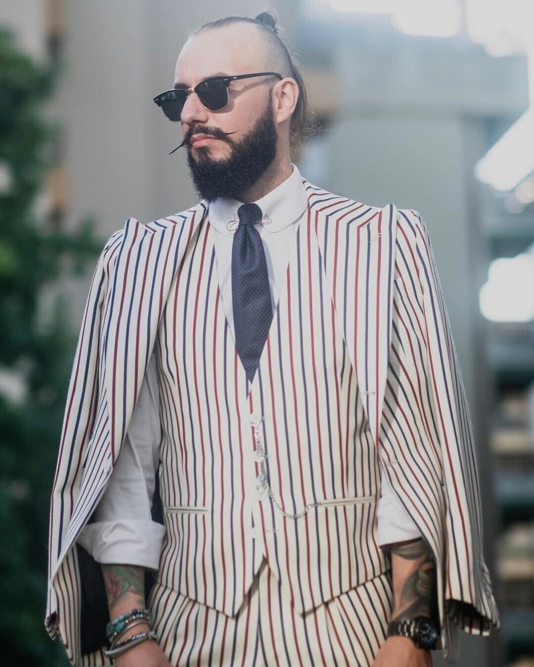 Fashion 3 Pieces Pinstripe Men – Mens Fashion Trajes recenzja i cena