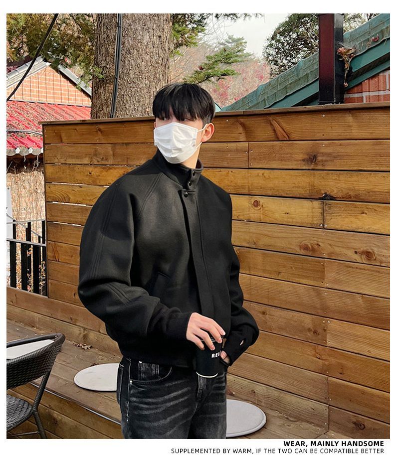 Wool Blend Jacket Man High Qua – Mens Fashion Style Images recenzja i cena