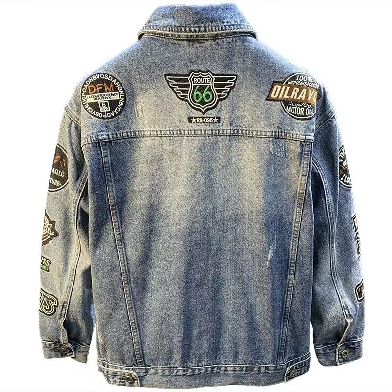 Men High Street Embroidery Pat – Mens Fashion Denim Jacket recenzja i cena