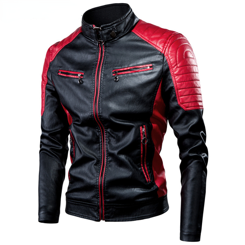 Men Motorcycle Leather Jacket  – Mens Fashion Bomber Jacket recenzja i cena