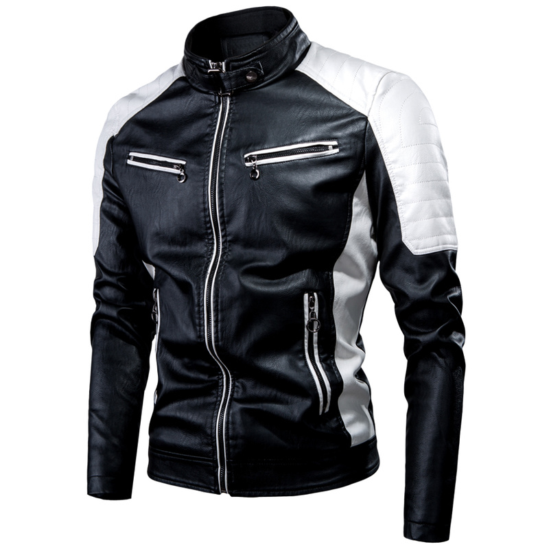 Men Motorcycle Leather Jacket  – Mens Fashion Bomber Jacket recenzja i cena