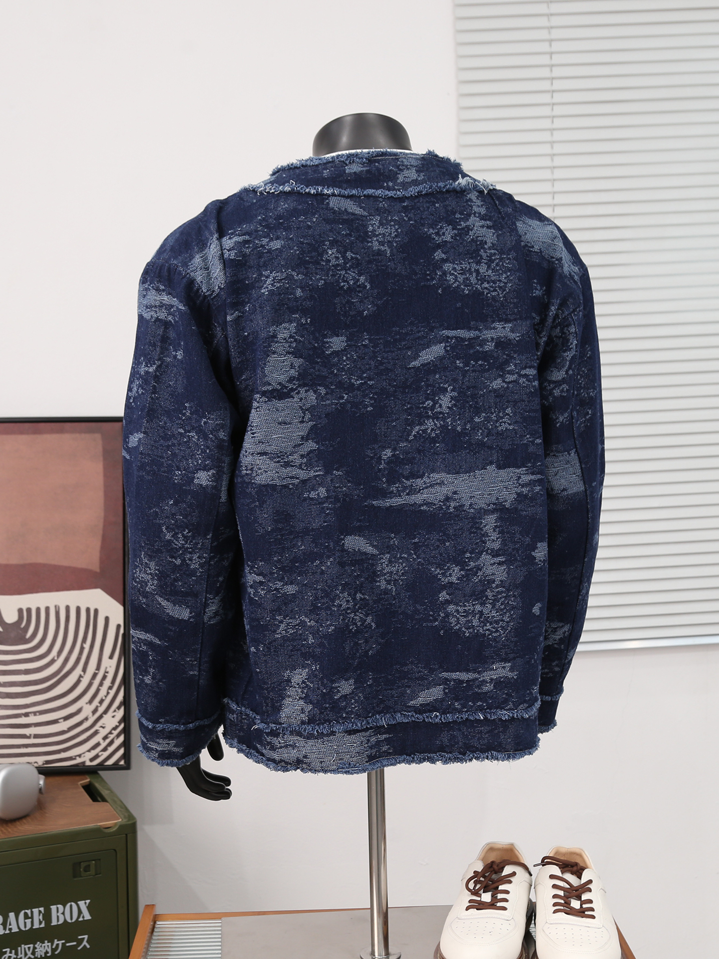 Retro Jacquard Denim Jacket Fo – Mens Fashion Denim Jacket recenzja i cena