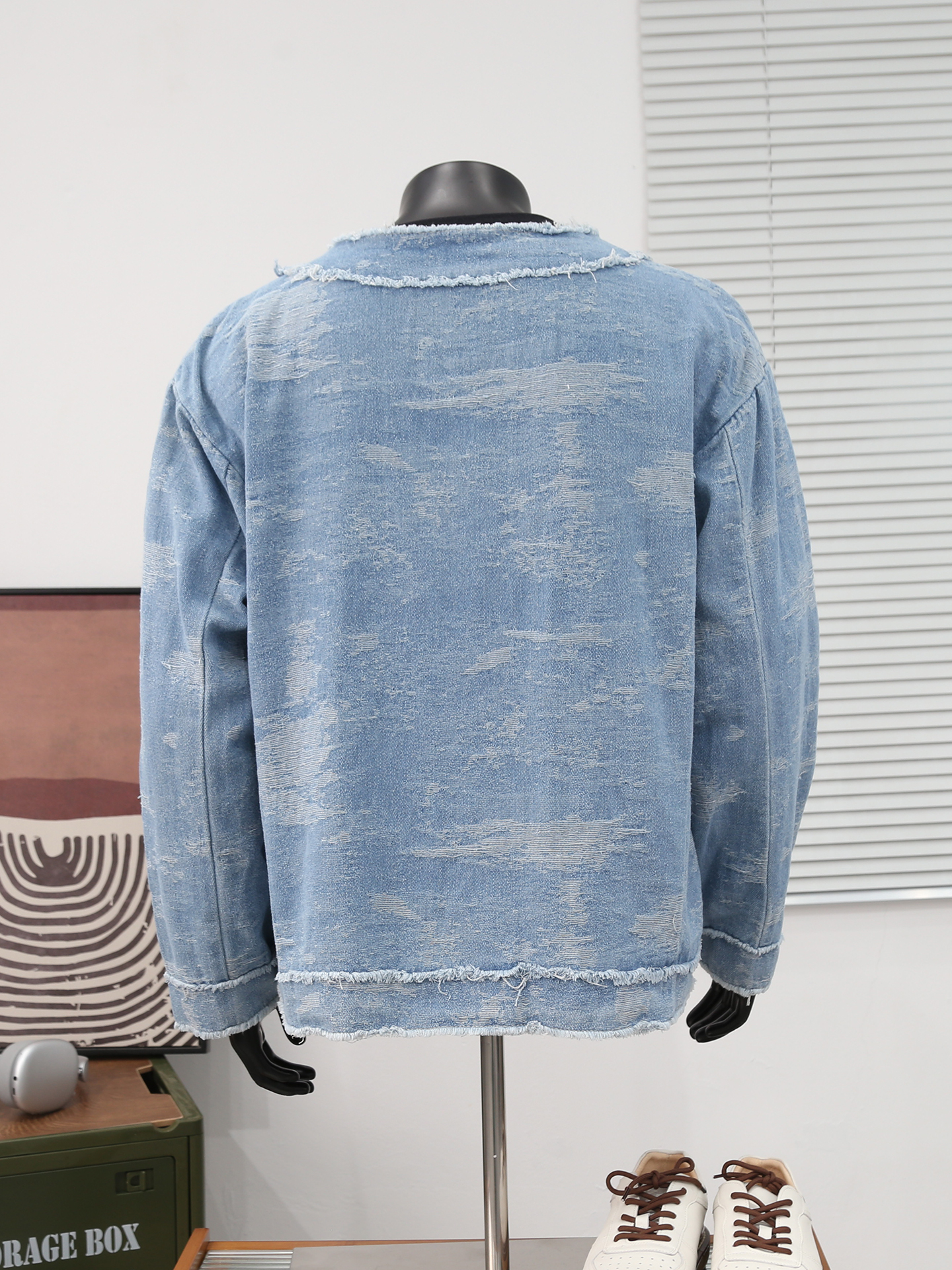 Retro Jacquard Denim Jacket Fo – Mens Fashion Denim Jacket recenzja i cena