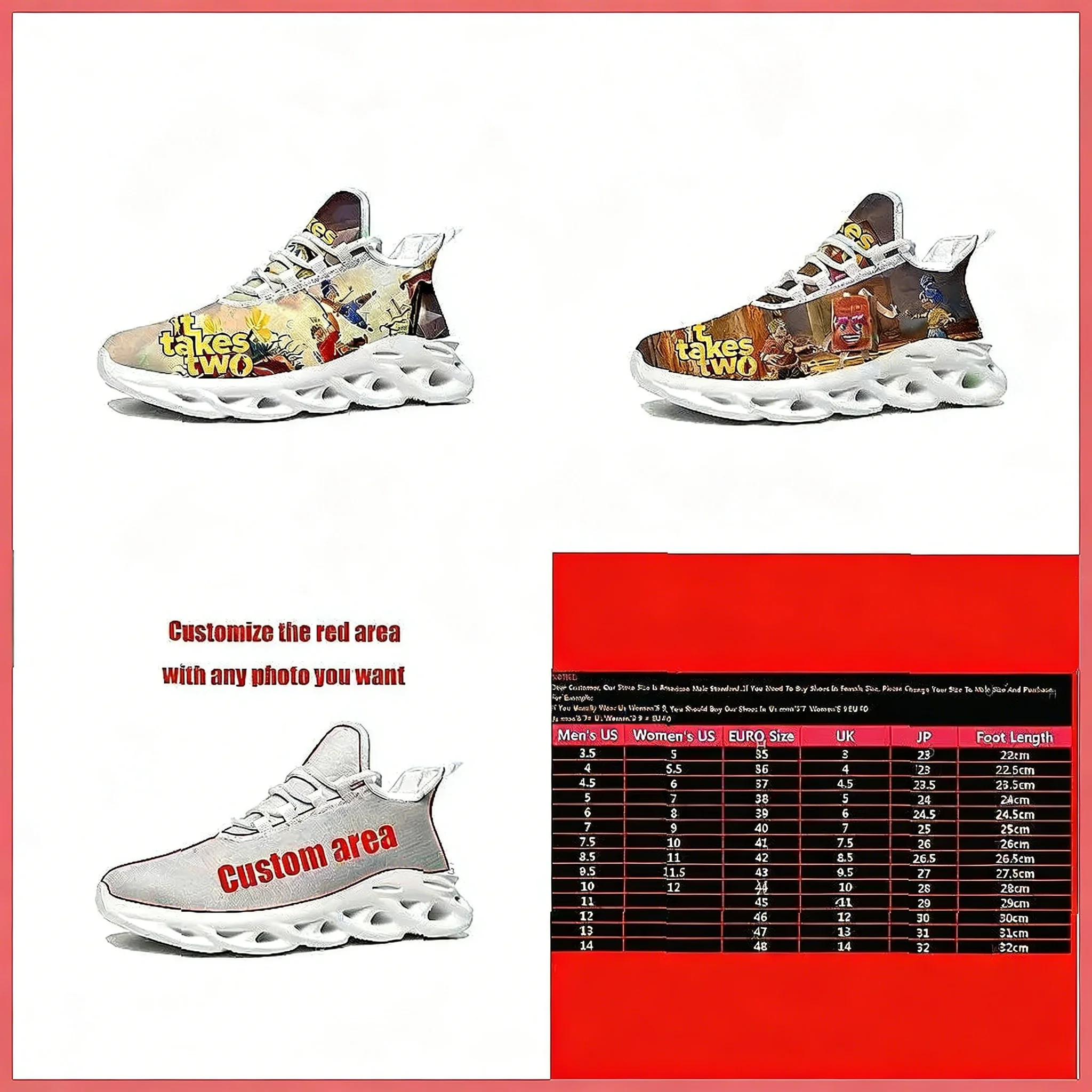 Custom It Takes Two Sneakers,  – Men'S Fashion Running Shoes recenzja i cena
