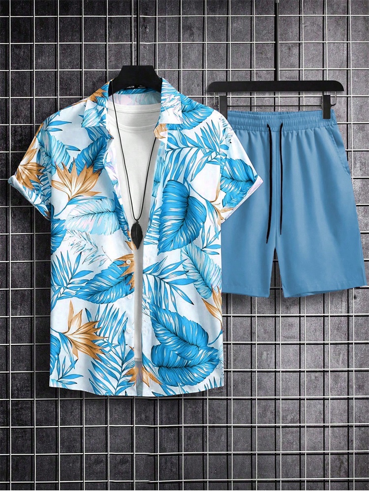 Men's Short-sleeved Shirt Set  – Men'S Fashion Usa recenzja i cena