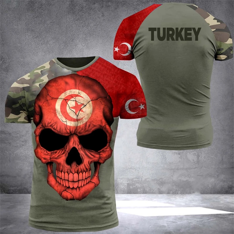 Turkish Flag Camouflage 3d Pri – Men'S Fashion Oversized T Shirt recenzja i cena