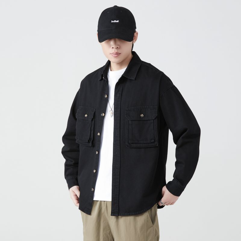 Pure Cotton Tooling Shirts Men – Mens Fashion Denim Jacket recenzja i cena