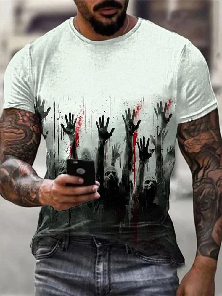 Men's zombie T-shirt, Hallowee – Men'S Fashion Oversized T Shirt recenzja i cena
