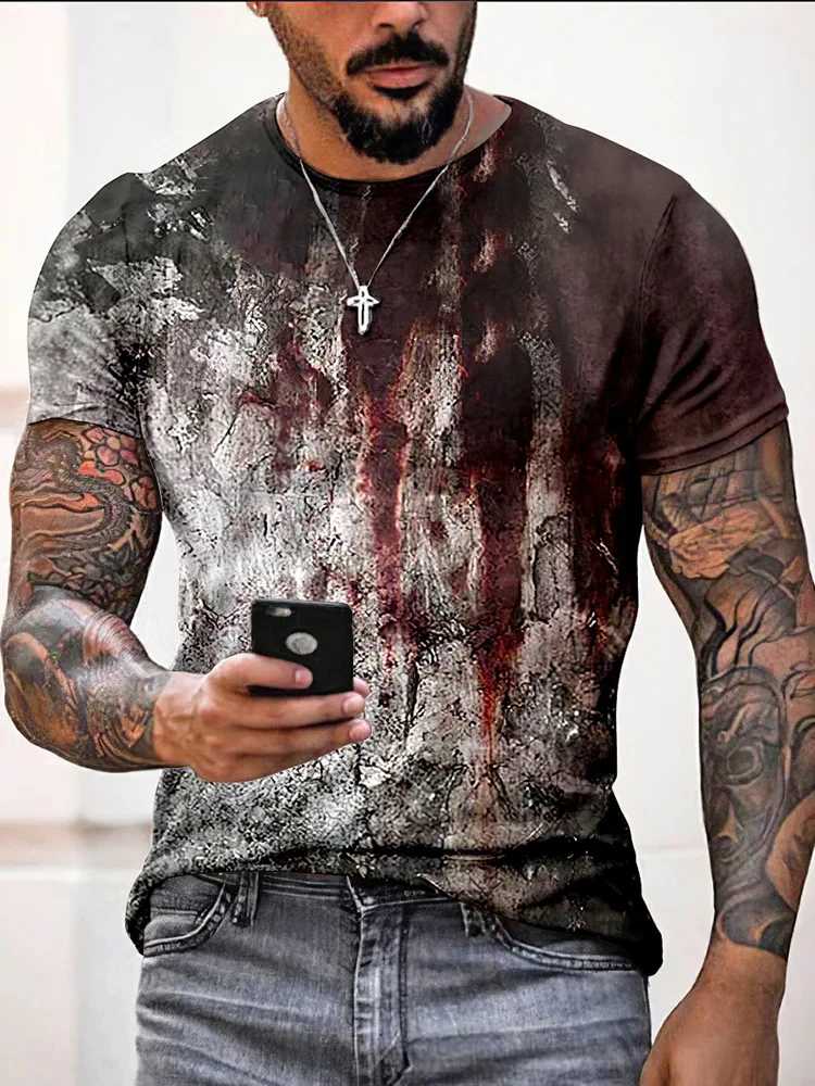 Men's zombie T-shirt, Hallowee – Men'S Fashion Oversized T Shirt recenzja i cena