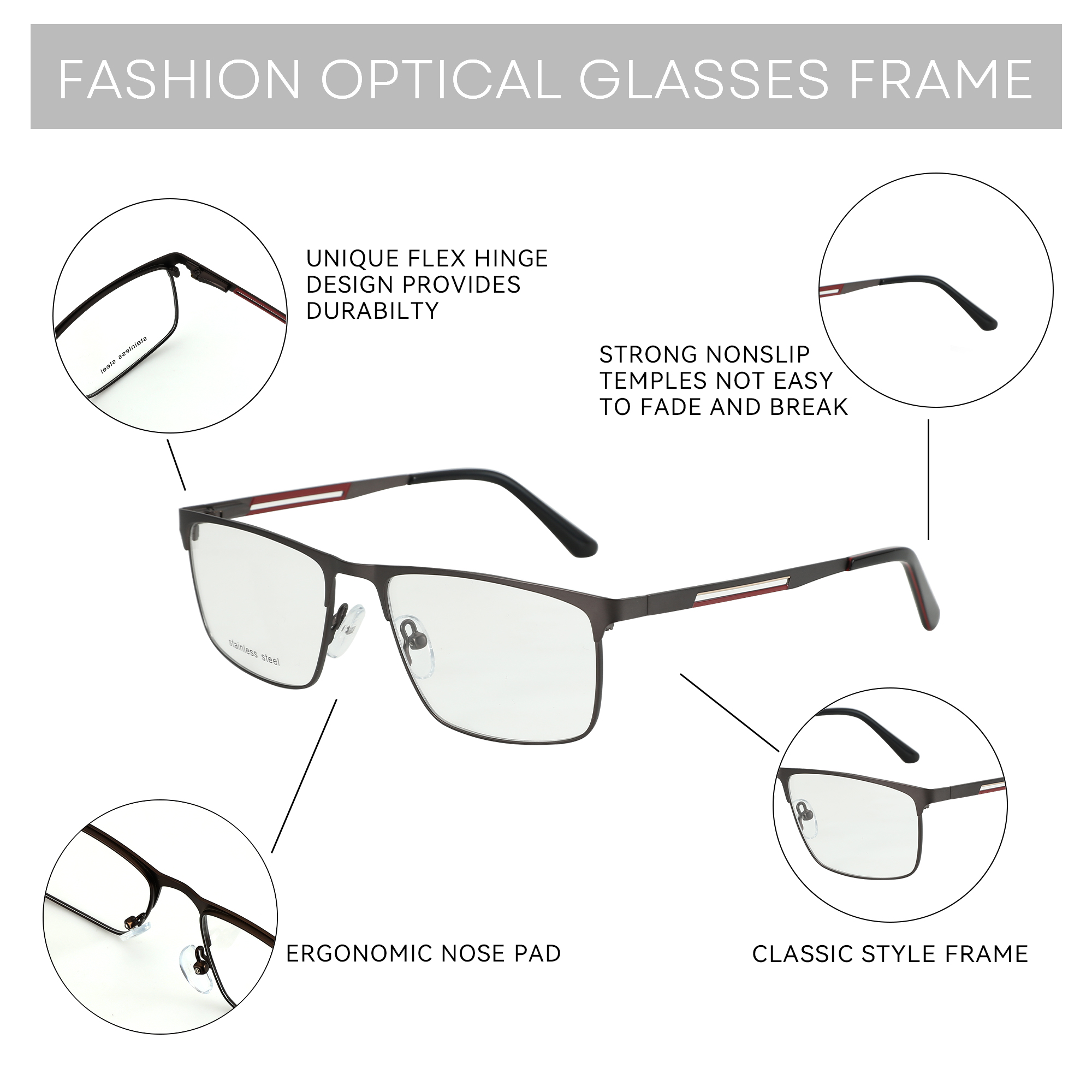ZENOTTIC Men Half-frame Optica – Men'S Fashion Non Prescription Glasses recenzja i cena