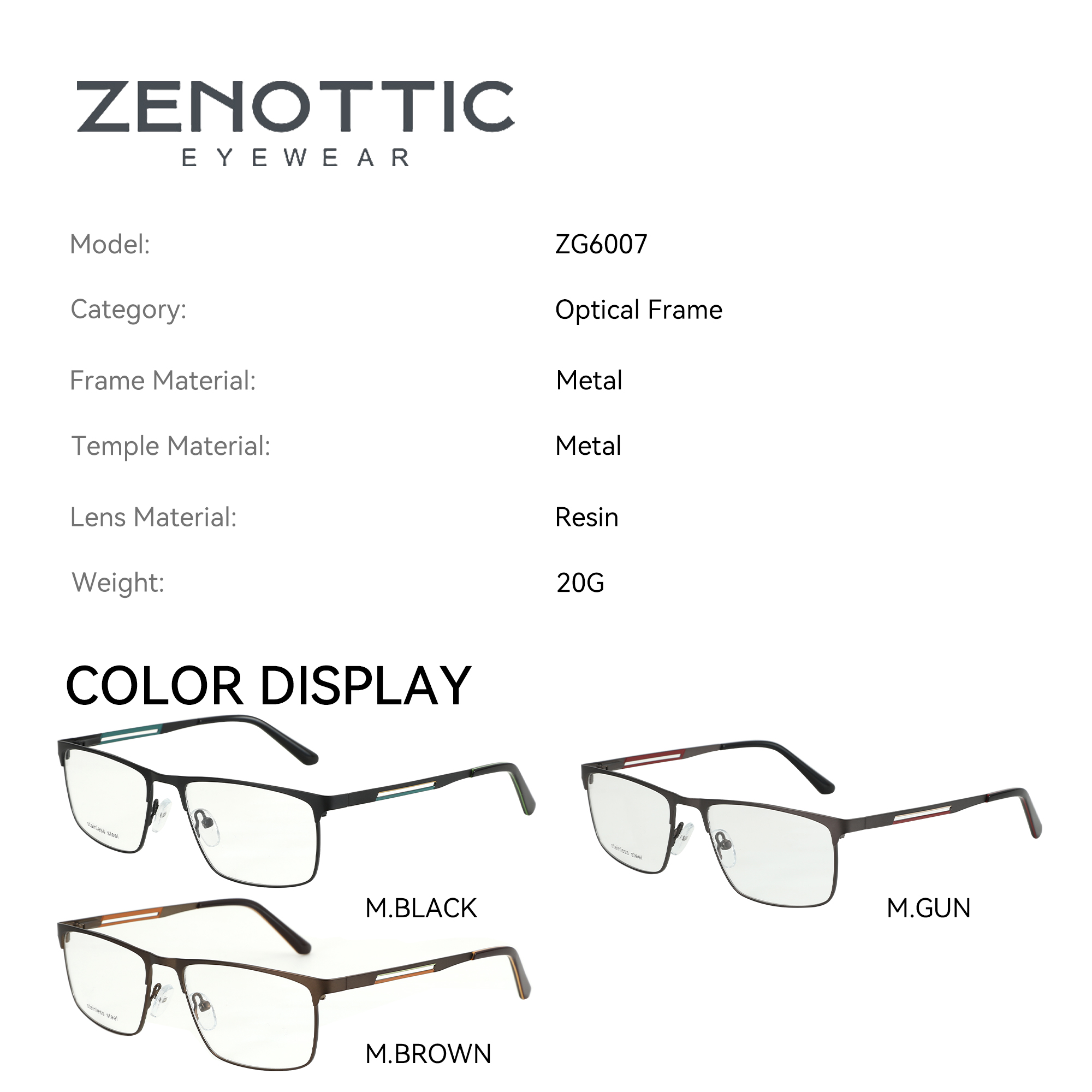 ZENOTTIC Men Half-frame Optica – Men'S Fashion Non Prescription Glasses recenzja i cena