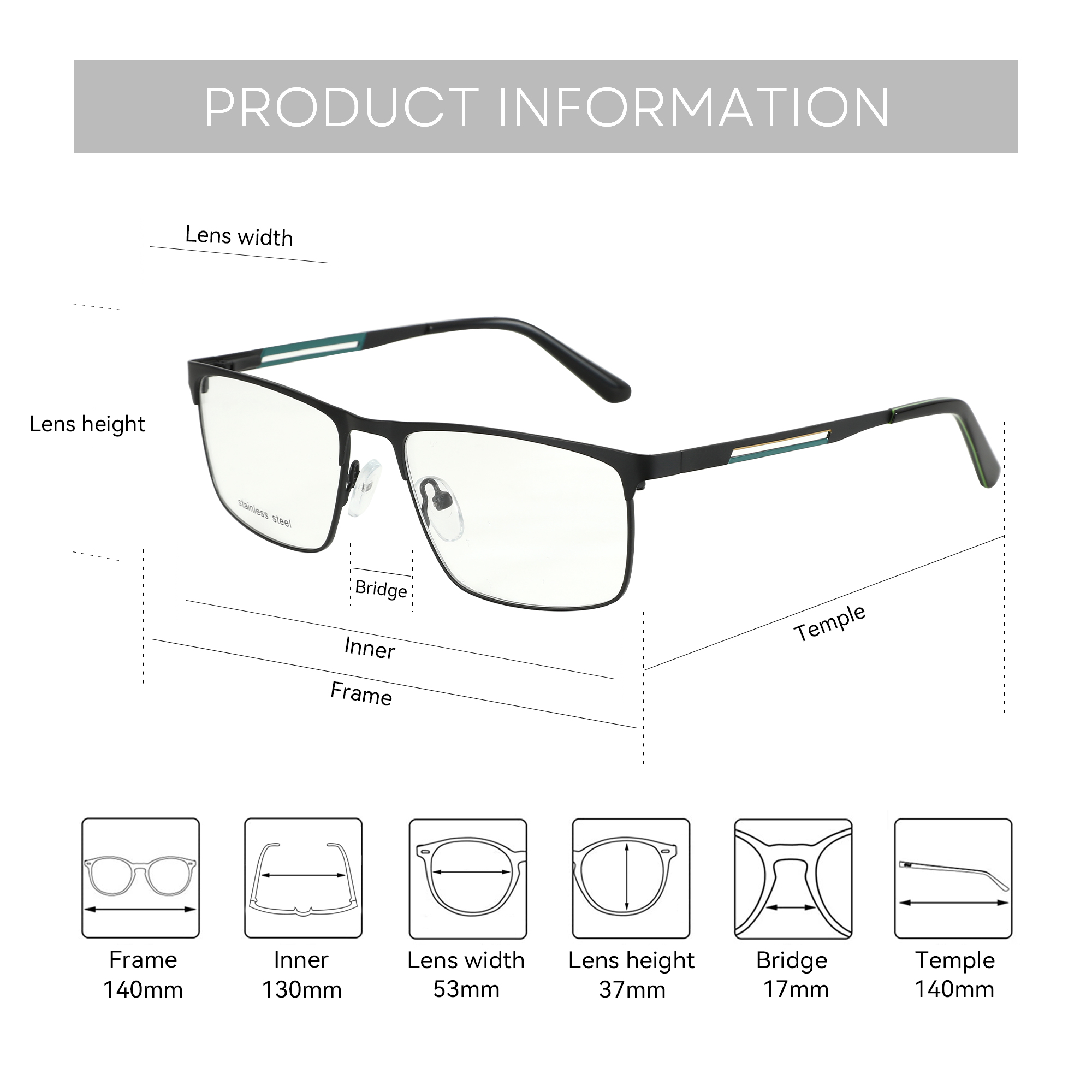ZENOTTIC Men Half-frame Optica – Men'S Fashion Non Prescription Glasses recenzja i cena