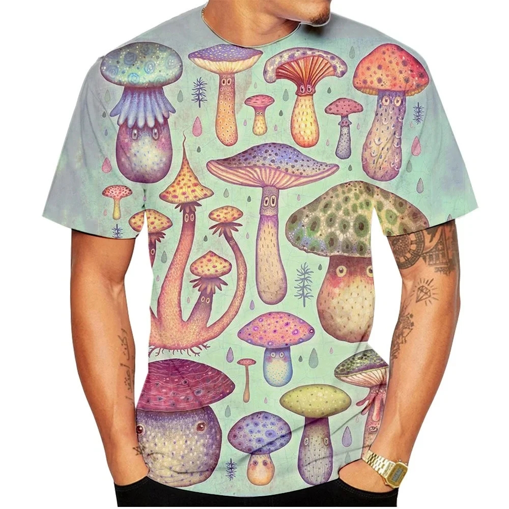 Men T-shirt Retro Mushroom Tee – Men'S Fashion Oversized T Shirt recenzja i cena