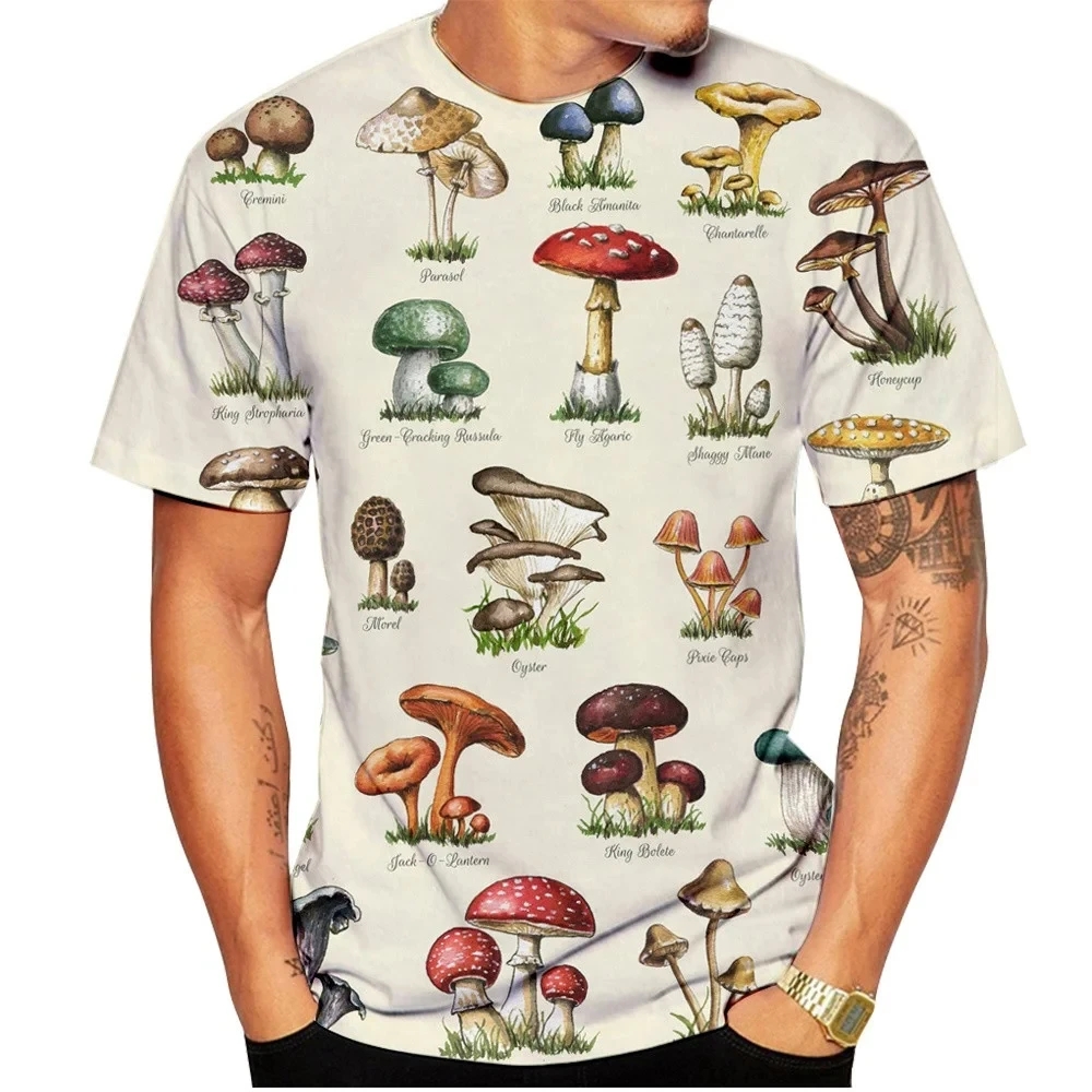 Men T-shirt Retro Mushroom Tee – Men'S Fashion Oversized T Shirt recenzja i cena