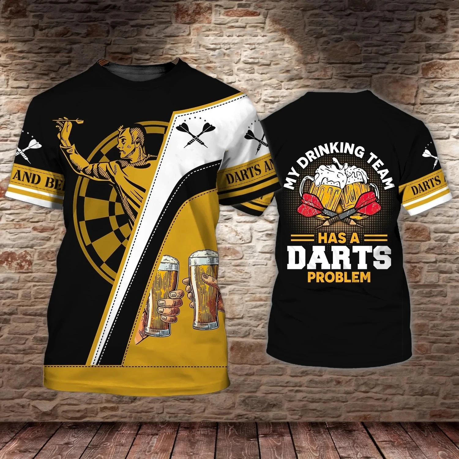 New Men's Dart Turntable 3D Pr – Men'S Fashion Oversized T Shirt recenzja i cena
