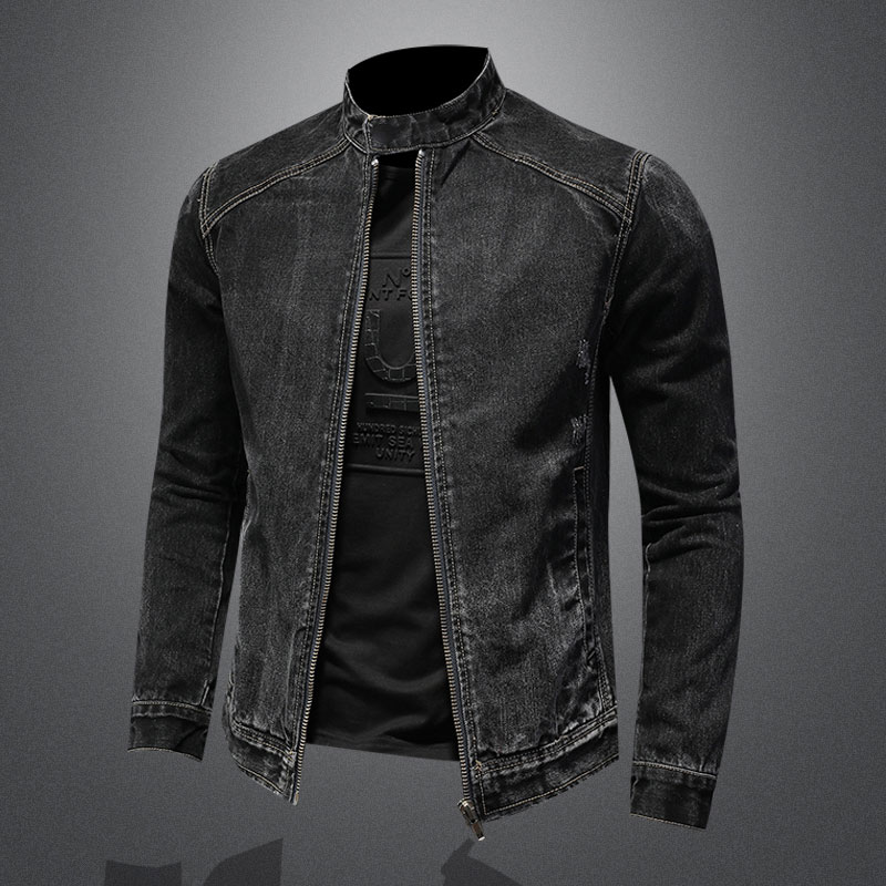 Men Vintage Stand Collar Pilot – Mens Fashion Denim Jacket recenzja i cena