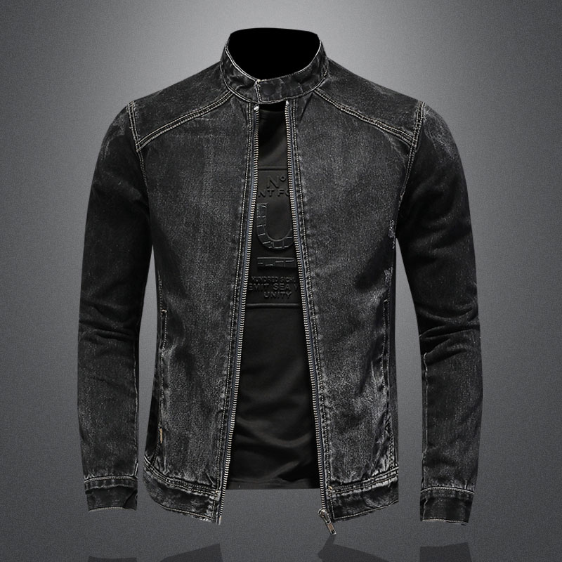 Men Vintage Stand Collar Pilot – Mens Fashion Denim Jacket recenzja i cena