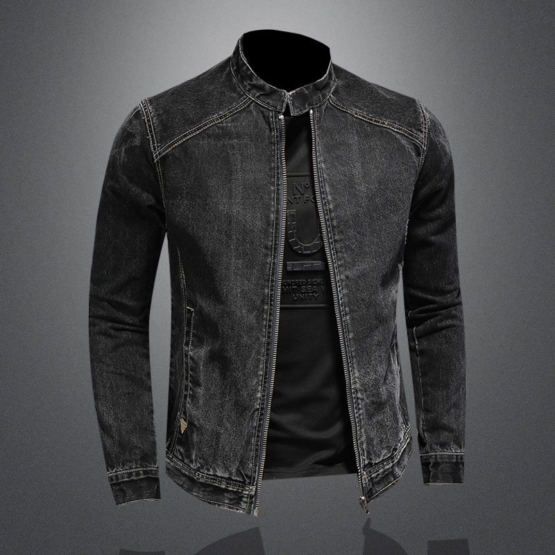 Men Vintage Stand Collar Pilot – Mens Fashion Denim Jacket recenzja i cena