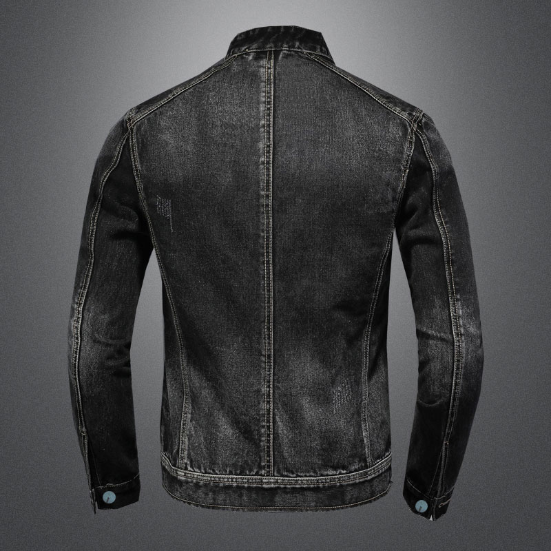 Men Vintage Stand Collar Pilot – Mens Fashion Denim Jacket recenzja i cena