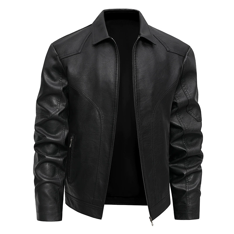 Men's Autumn Winter Coats Pu L – Mens Fashion Bomber Jacket recenzja i cena