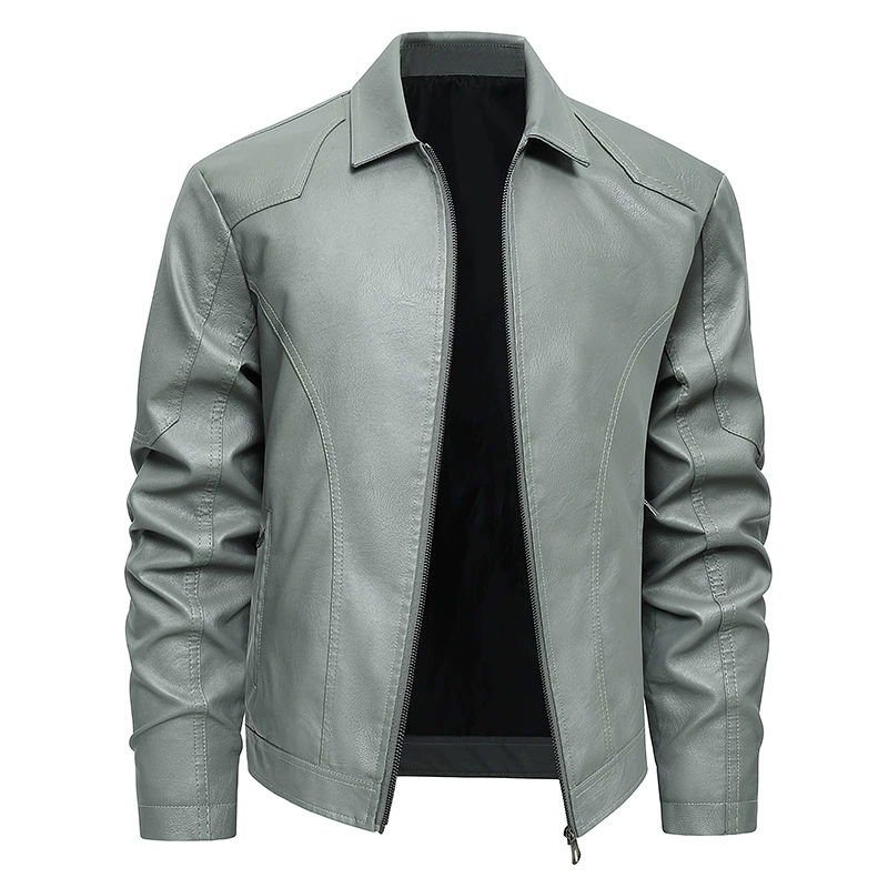 Men's Autumn Winter Coats Pu L – Mens Fashion Bomber Jacket recenzja i cena