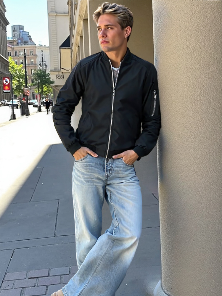 Spring Autumn Men's Bomber Jac – Mens Fashion Bomber Jacket recenzja i cena