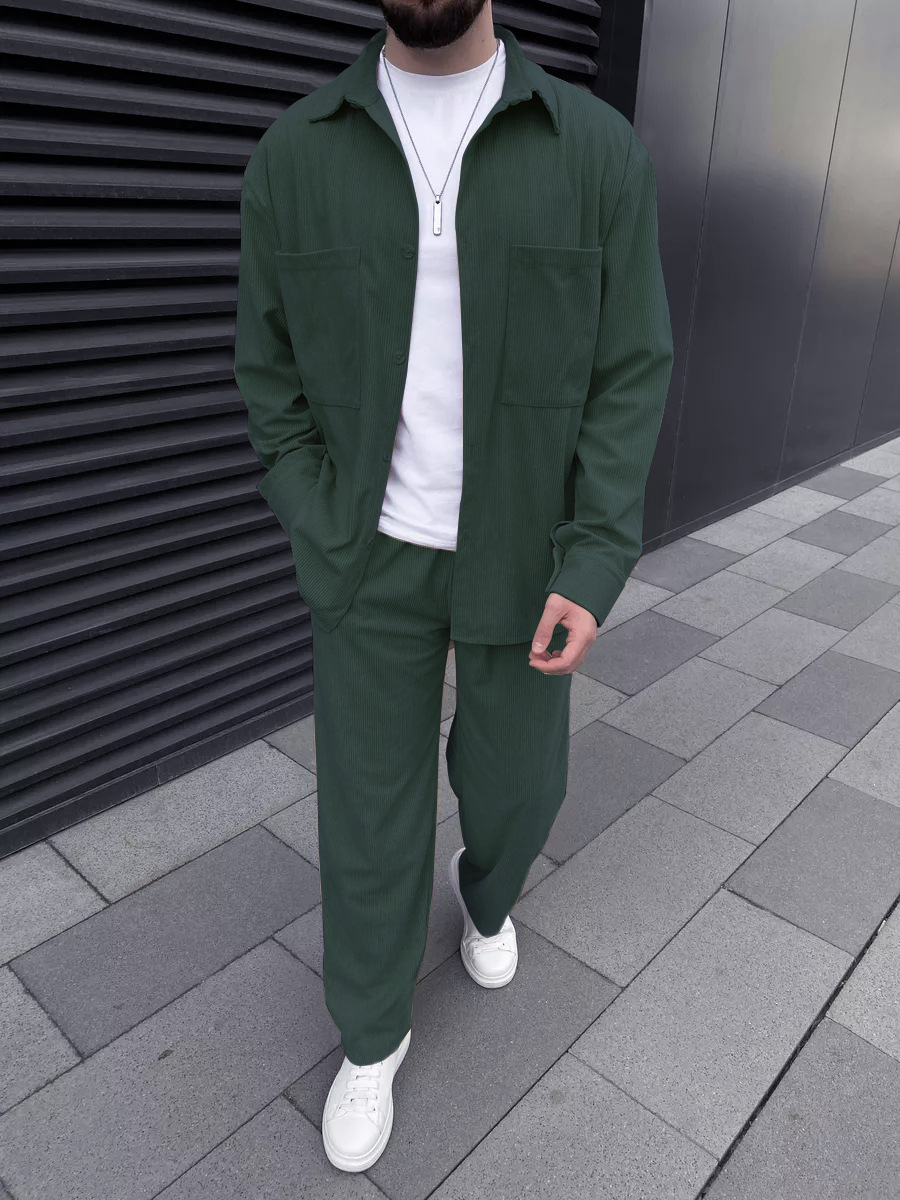 Men's corduroy two-piece outfi – Men'S Fashion Usa recenzja i cena