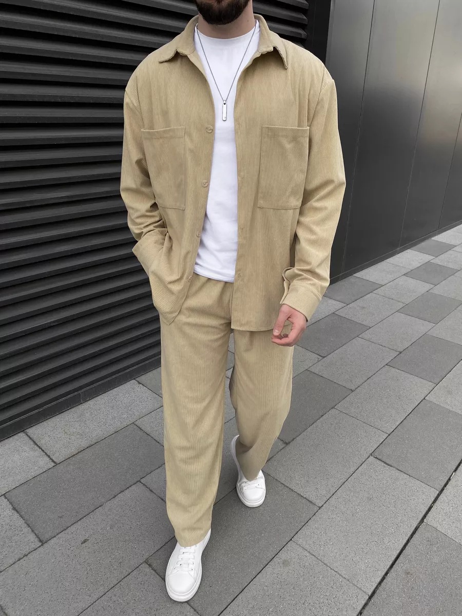 Men's corduroy two-piece outfi – Men'S Fashion Usa recenzja i cena