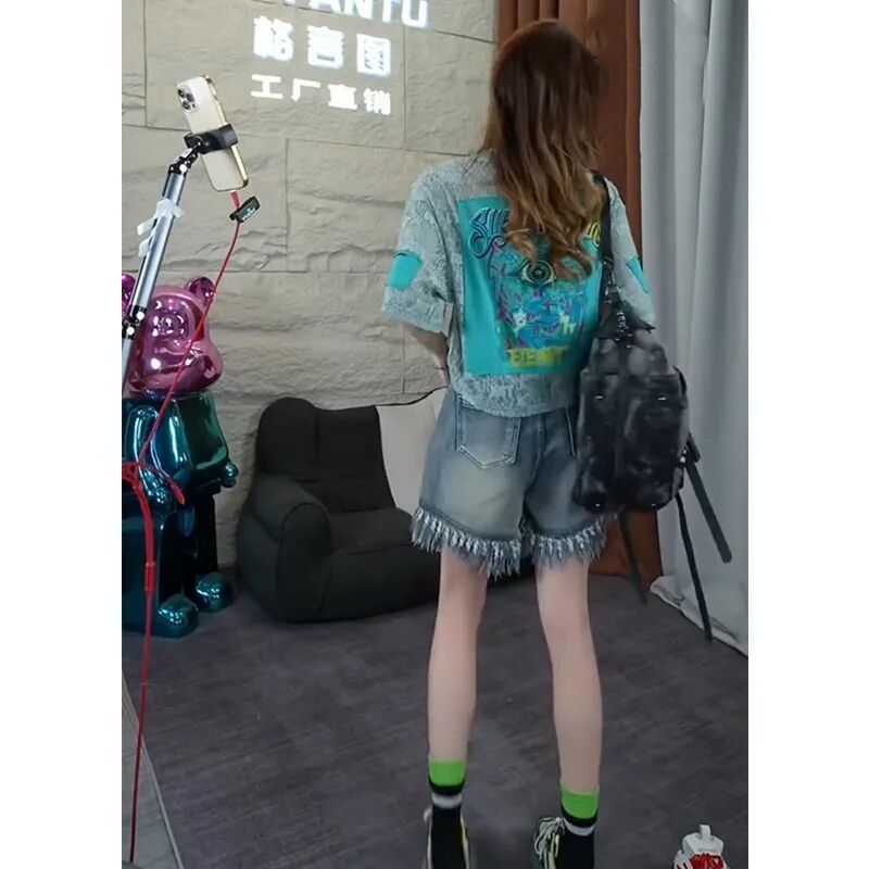 Spring and Summer New Western- – Jeans Shirt Fashion For Men recenzja i cena