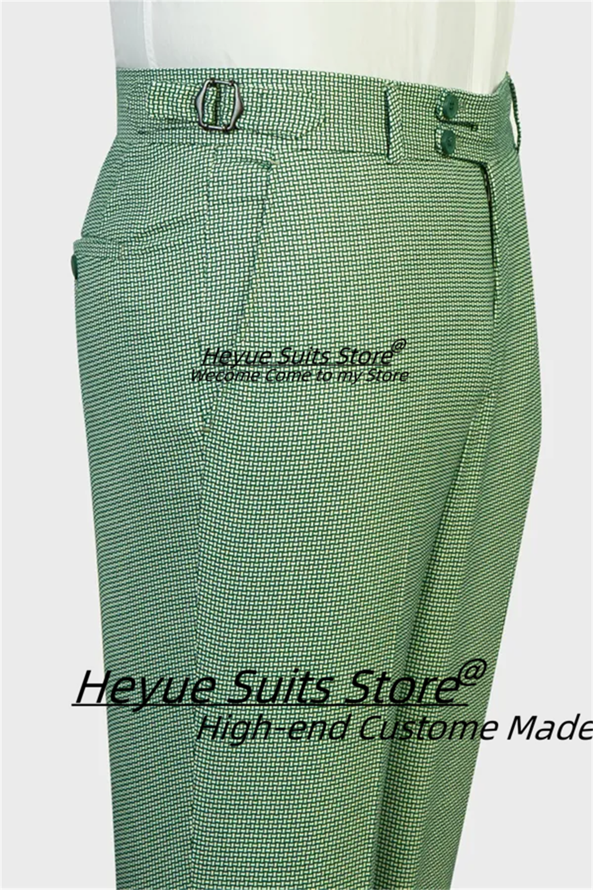 Fashion Green Double Breasted  – Mens Fashion Trajes recenzja i cena