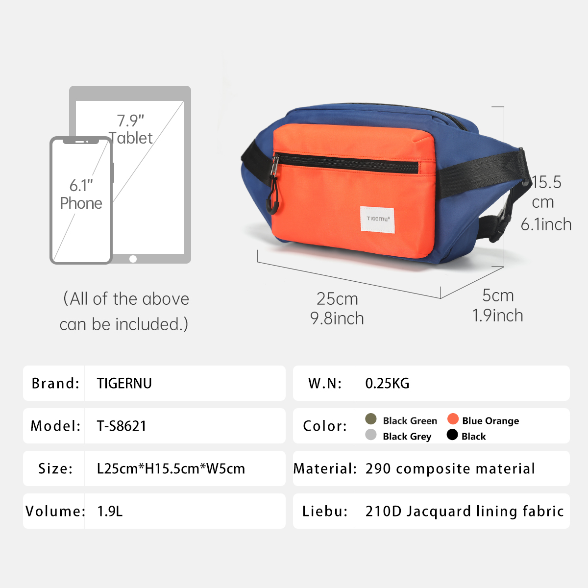 Tigernu Chest Bags For Men 7.9 – Men'S Fashion Bag recenzja i cena