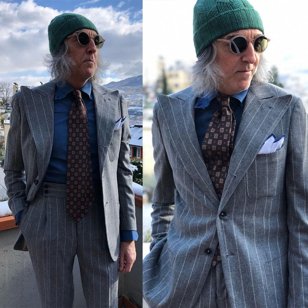 Men Suit Stripe 2 Pieces Singl – Mens Fashion Trajes recenzja i cena