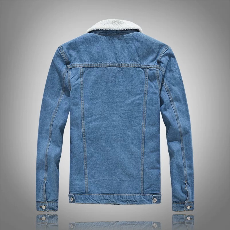 Autumn Winter Men's Fleece Lin – Mens Fashion Denim Jacket recenzja i cena