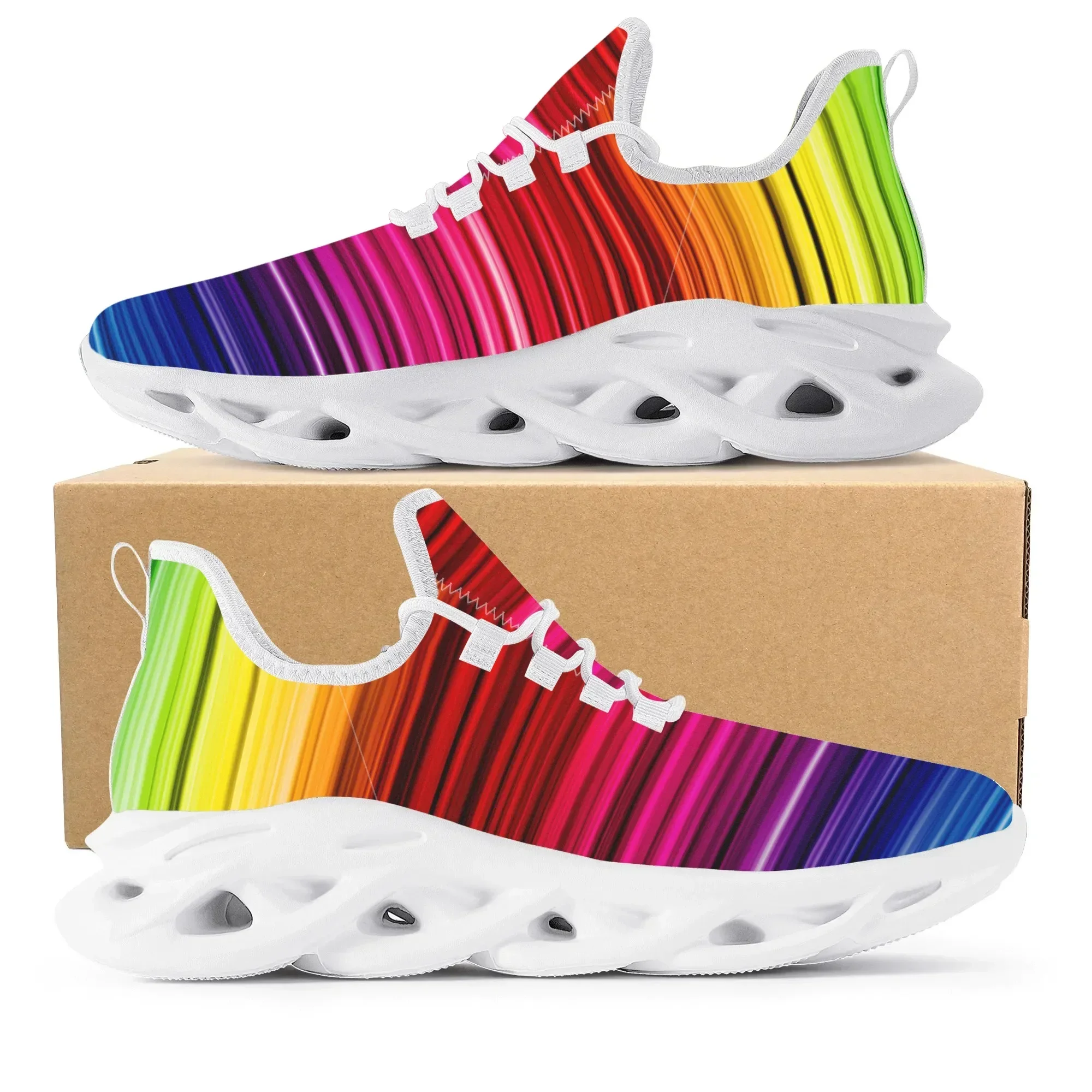 Colorful Rainbow Design Fashio – Men'S Fashion Running Shoes recenzja i cena