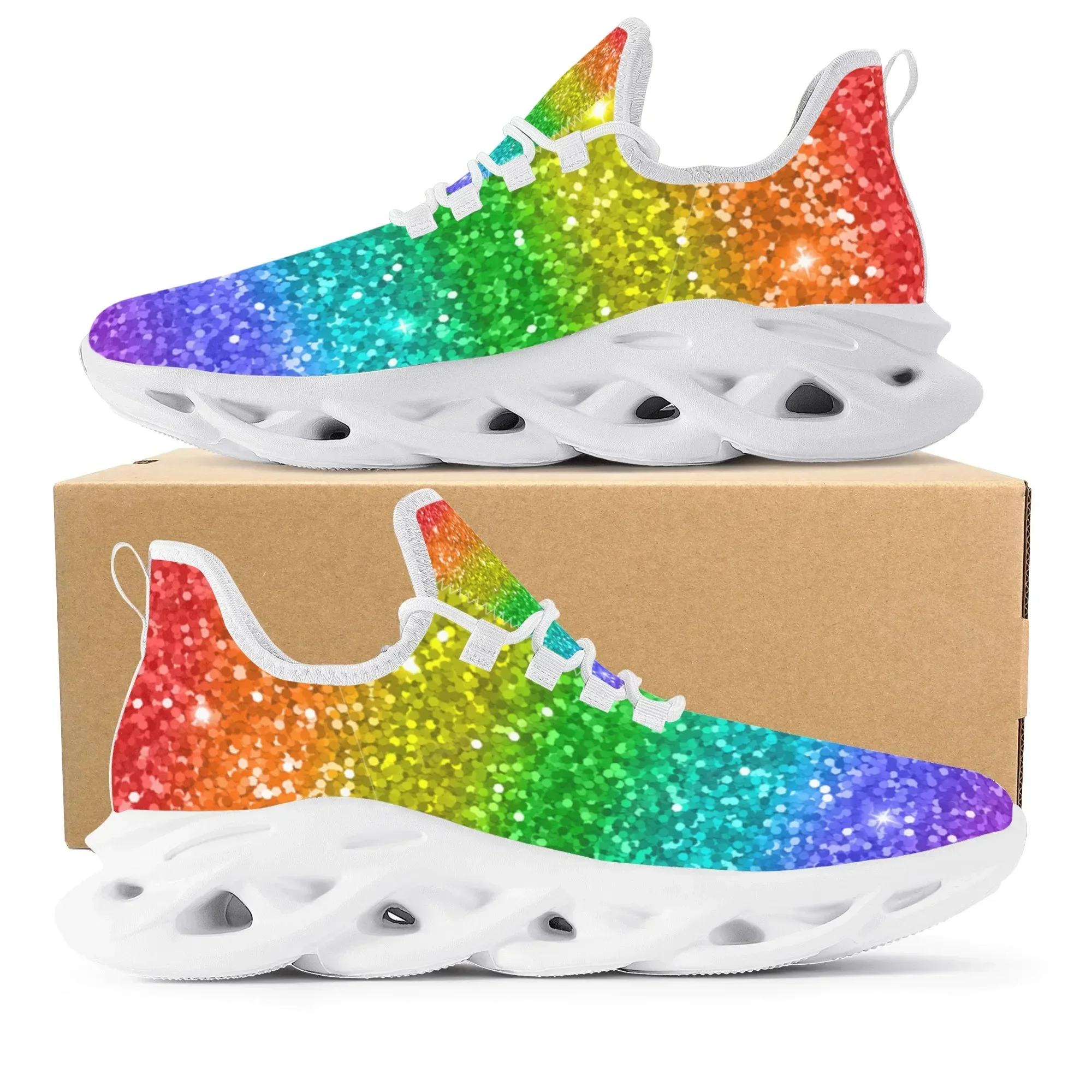 Colorful Rainbow Design Fashio – Men'S Fashion Running Shoes recenzja i cena