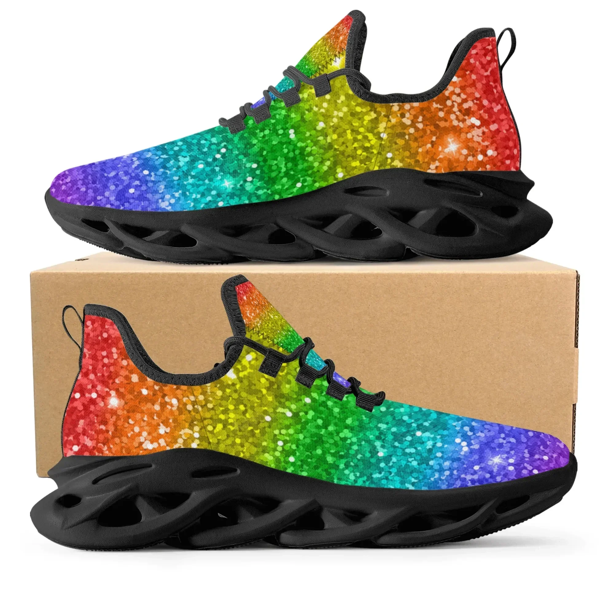 Colorful Rainbow Design Fashio – Men'S Fashion Running Shoes recenzja i cena