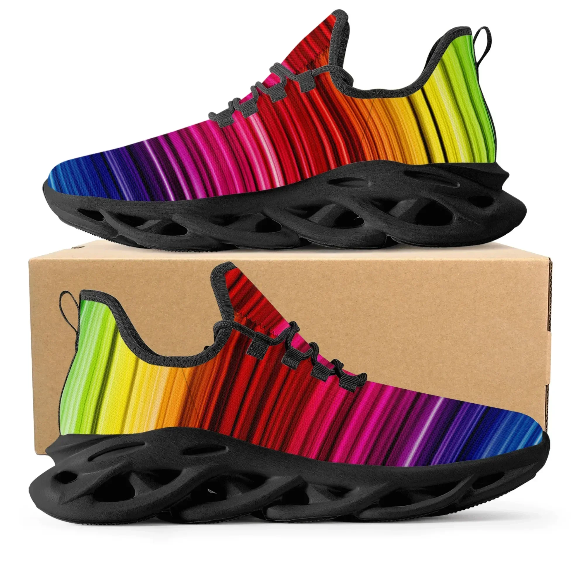 Colorful Rainbow Design Fashio – Men'S Fashion Running Shoes recenzja i cena