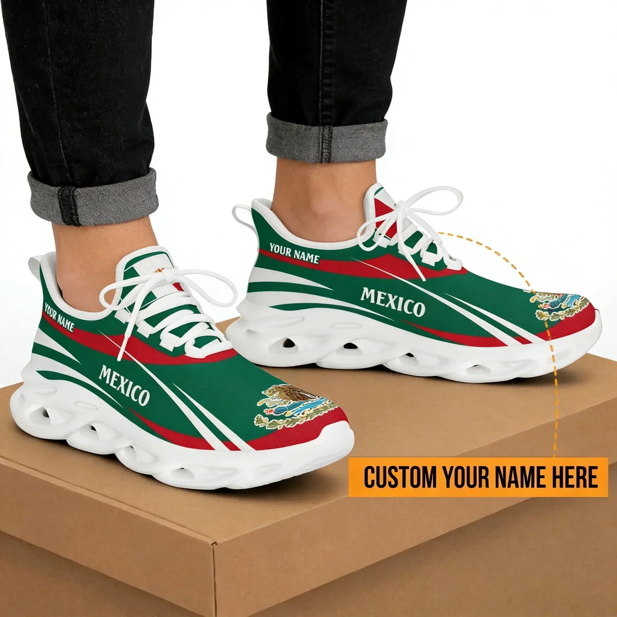 Mexico Flag Men's Sneakers - N – Men'S Fashion Running Shoes recenzja i cena