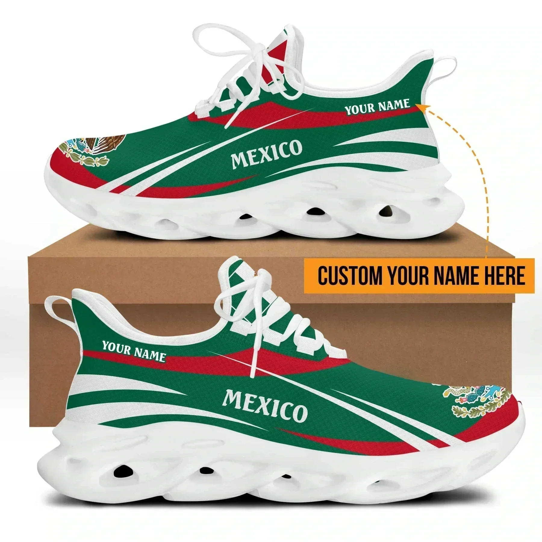 Mexico Flag Men's Sneakers - N – Men'S Fashion Running Shoes recenzja i cena