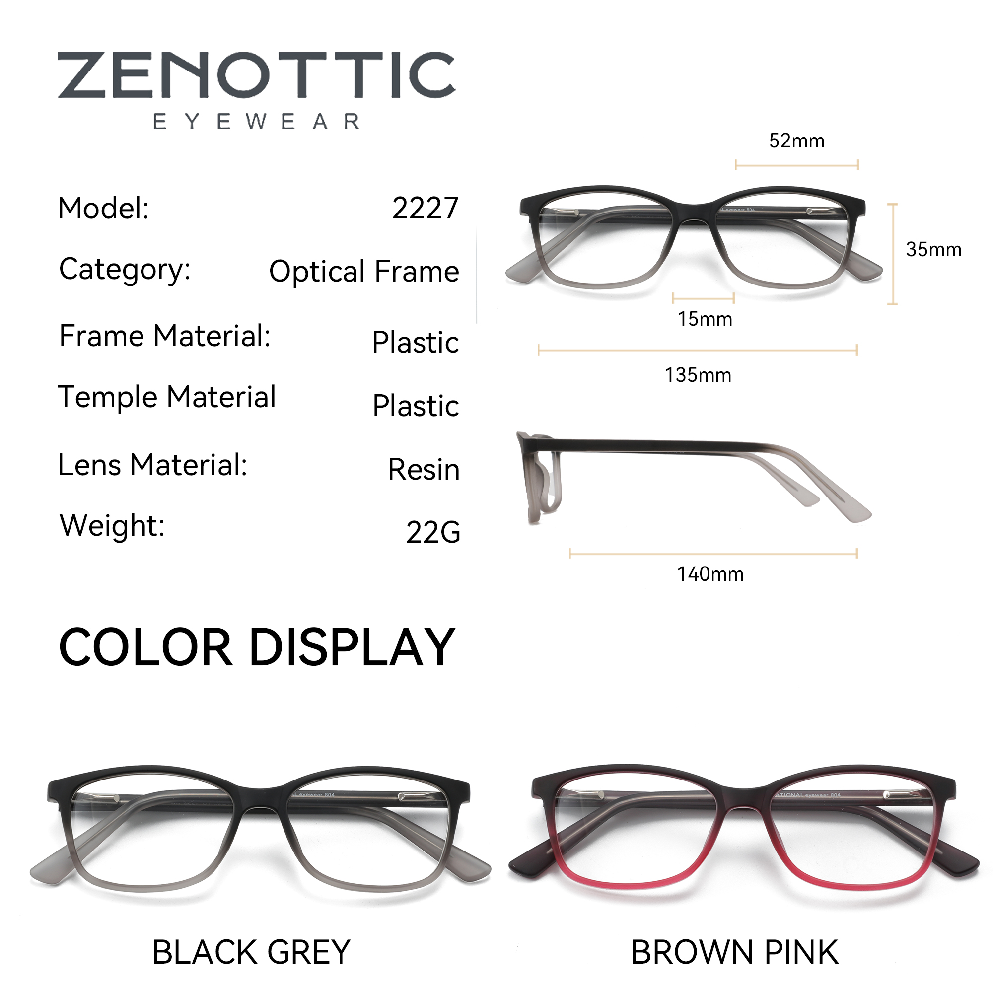 ZENOTTIC Unisex Square Optical – Men'S Fashion Non Prescription Glasses recenzja i cena