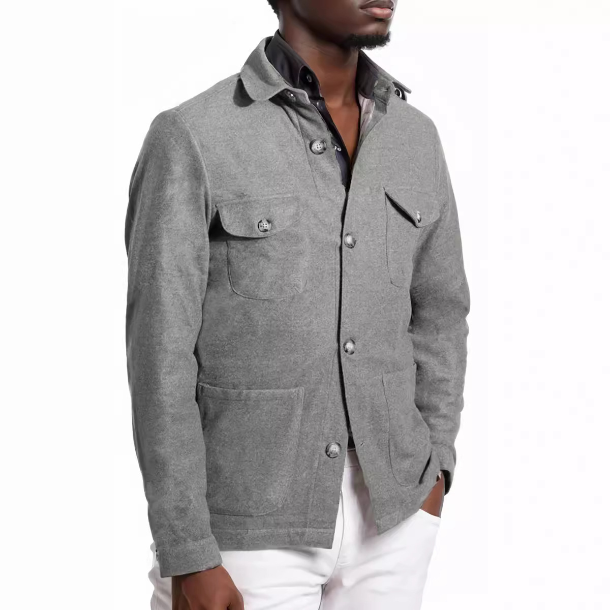 Wool Blend Jacket Man Classic  – Mens Fashion Style Images recenzja i cena