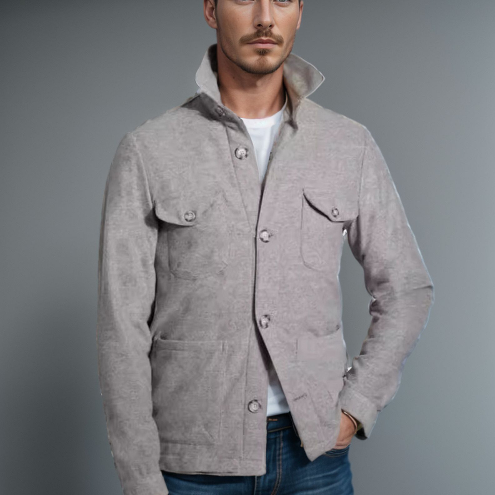 Wool Blend Jacket Man Classic  – Mens Fashion Style Images recenzja i cena