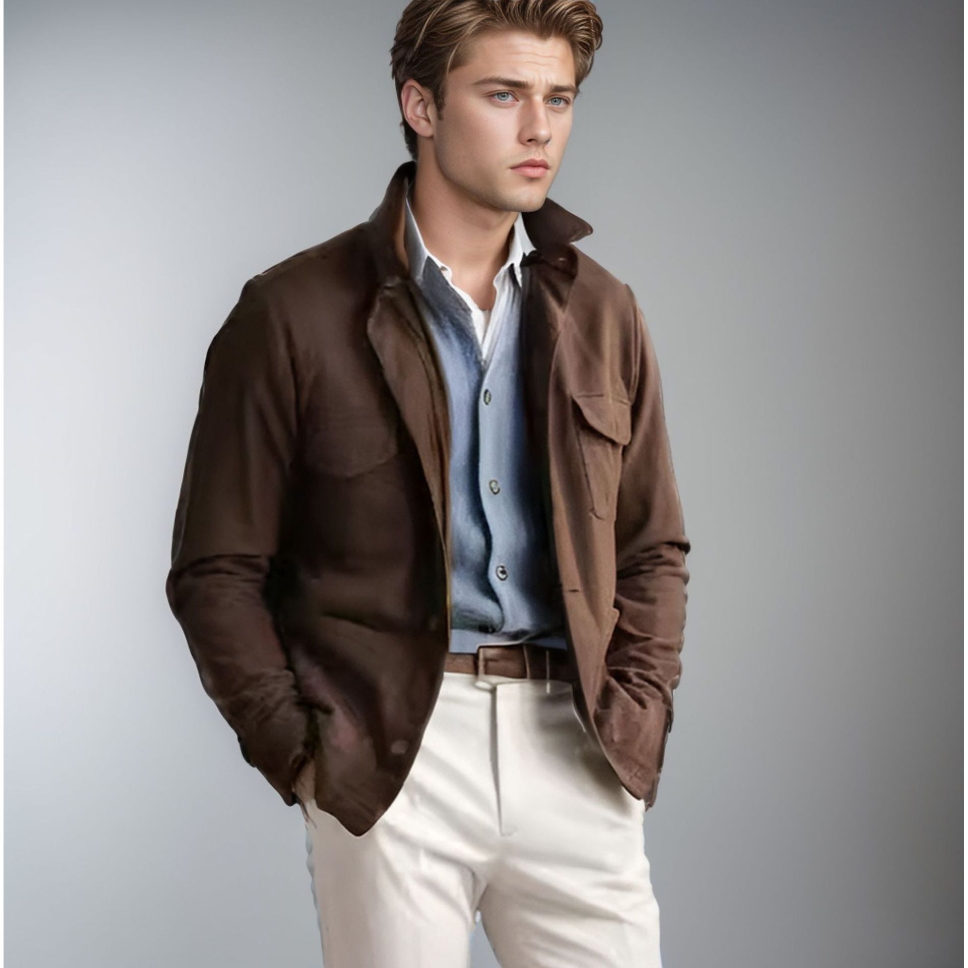 Wool Blend Jacket Man Classic  – Mens Fashion Style Images recenzja i cena