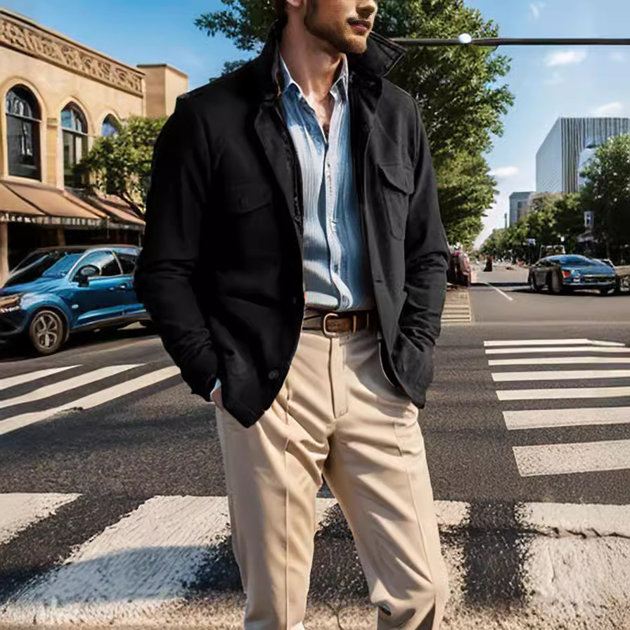 Wool Blend Jacket Man Classic  – Mens Fashion Style Images recenzja i cena